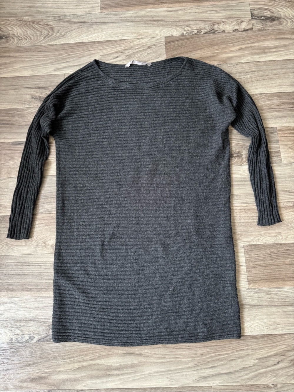 Athleta 100% Merino Wool Rib Batwing Sweater Dress Gray Size Extra Large